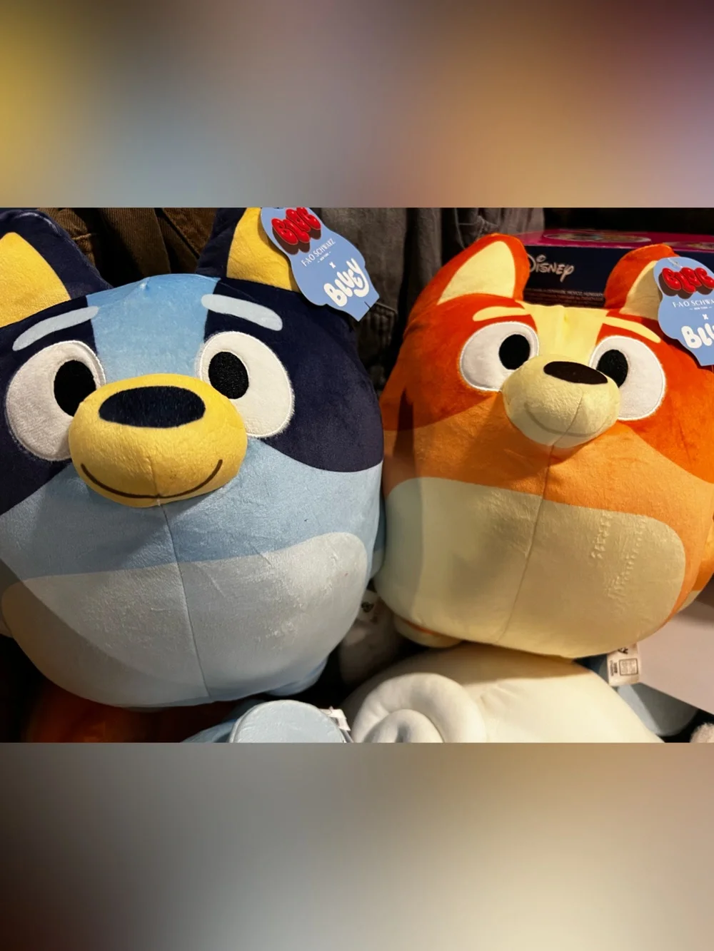FAO Schwarz Plush Character Pillows - Light Blue & Orange